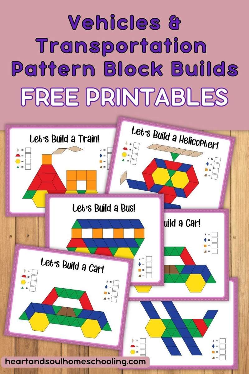 Vehicles And Transportation Pattern Block Printables Heart And Soul Homeschooling Transportation Pattern Blocks Templates Preschool And Kindergarten Printable Shape Matching Activity Etsy Israel