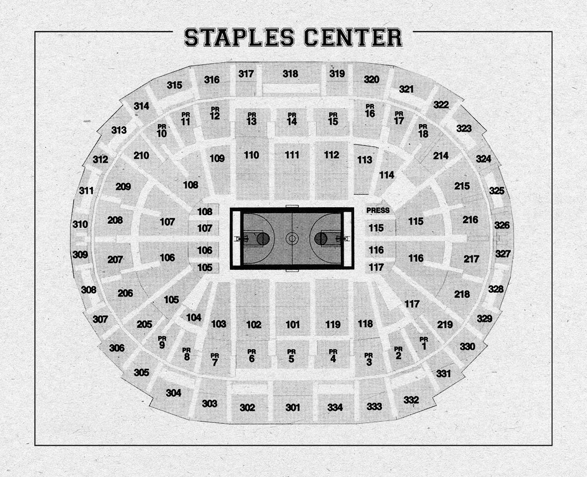 Vintage Staples Center Seating Chart Print Photo Matte Or Canvas Etsy