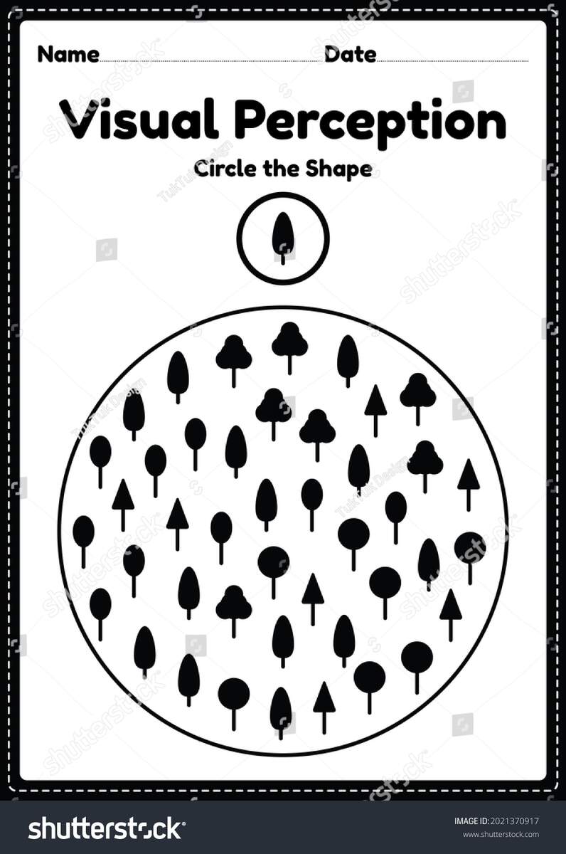Visual Perceptual Activity Skills Shapes Worksheet Stock Illustration 2021370917 Shutterstock
