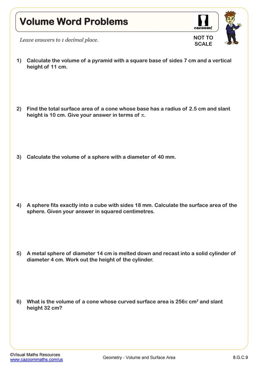 Volume Word Problems Worksheet PDF Printable Geometry Worksheet Cazoom Math Volume Word Problems Worksheet PDF Printable Geometry Worksheet Cazoom Math