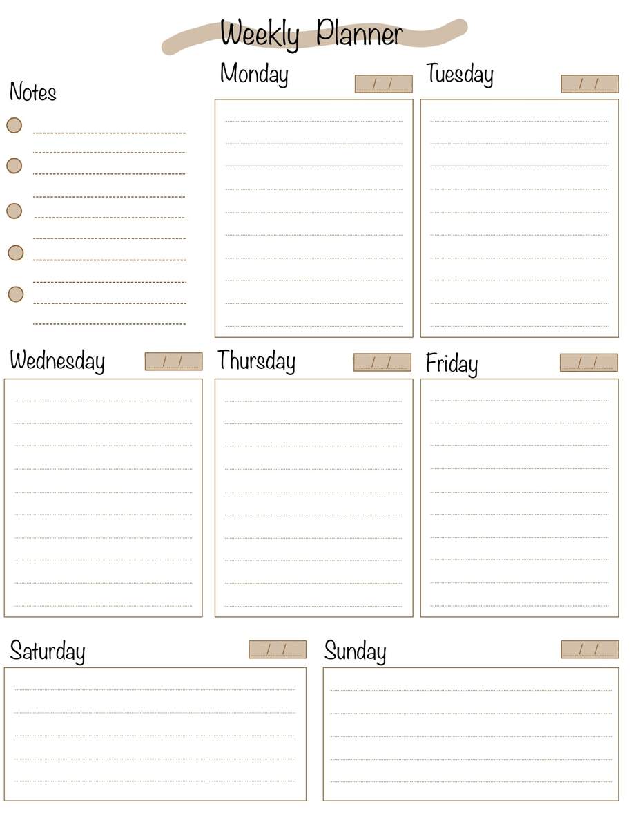 Weekly Planner Brown Notability Gallery