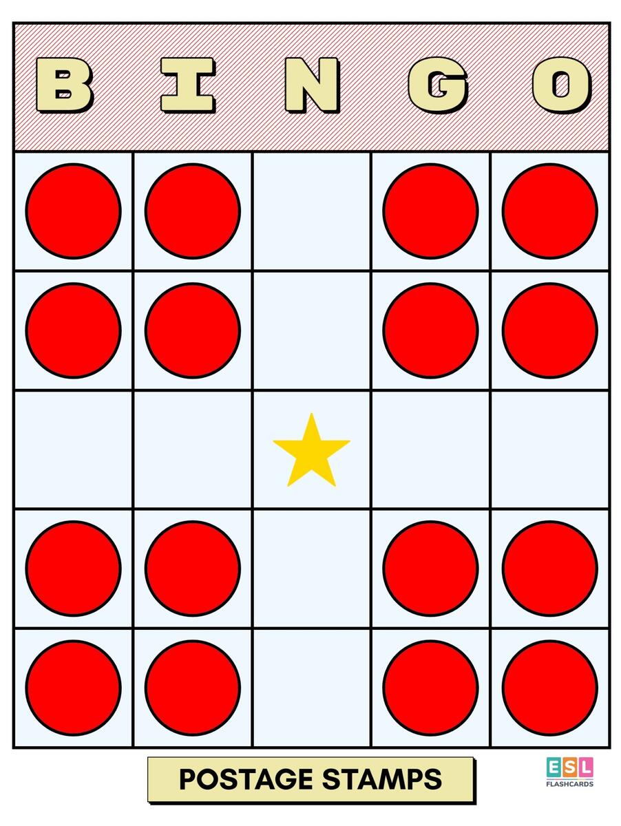 Winning Bingo Patterns ESL Flashcards Winning Bingo Patterns ESL Flashcards