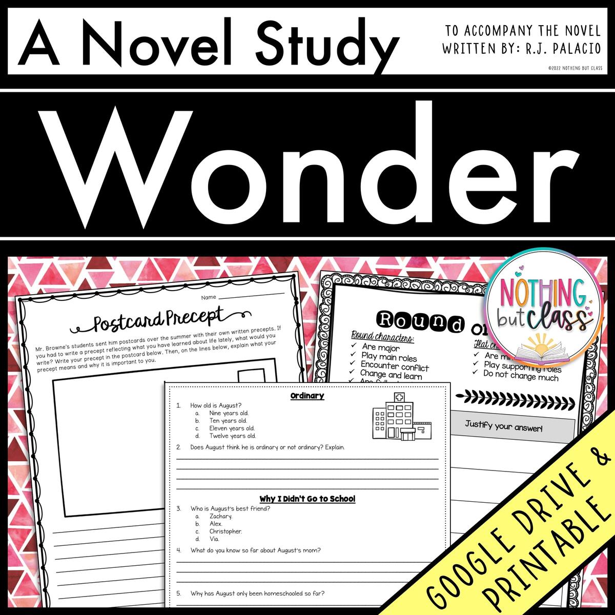 Wonder Novel Study Unit Made By Teachers Wonder Novel Study Unit Made By Teachers