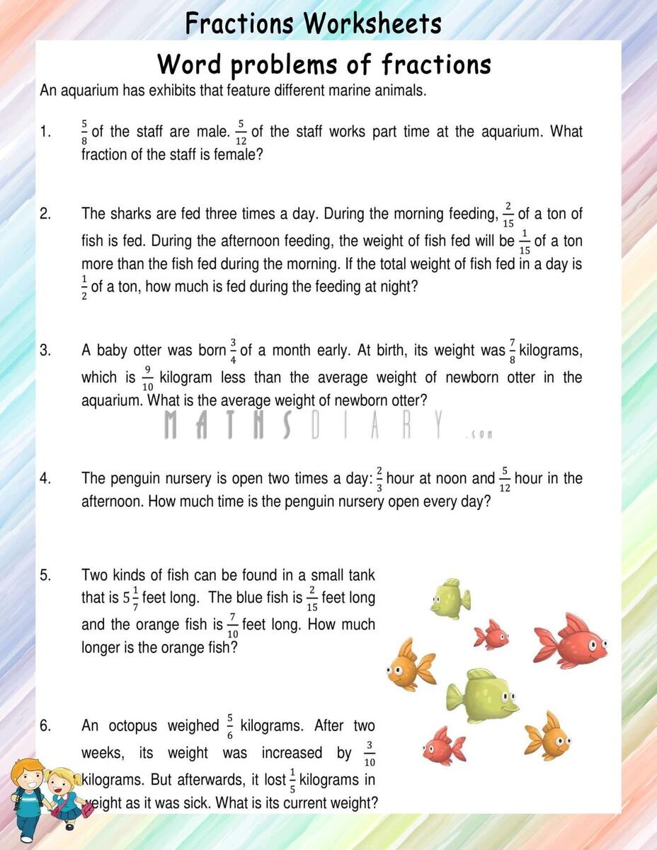 Fraction Word Problems Worksheets K12 Math Worksheets