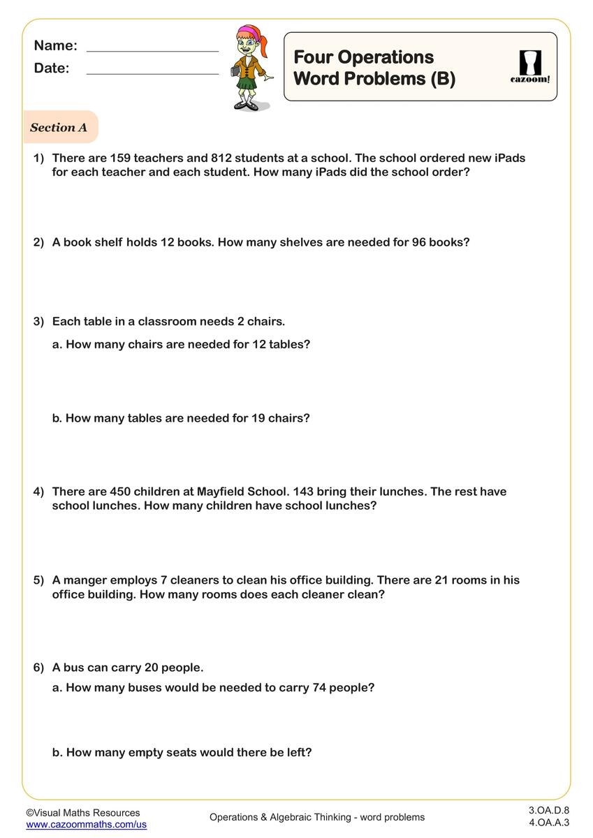 Mixed Operations Word Problems Worksheets Math Worksheets MathsDiary