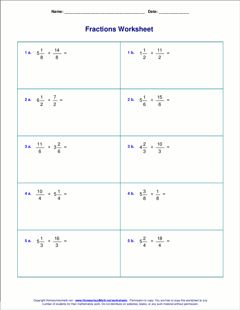 Add And Subtract Mixed Numbers With Like Denominators 4th Grade Math By Teach Simple