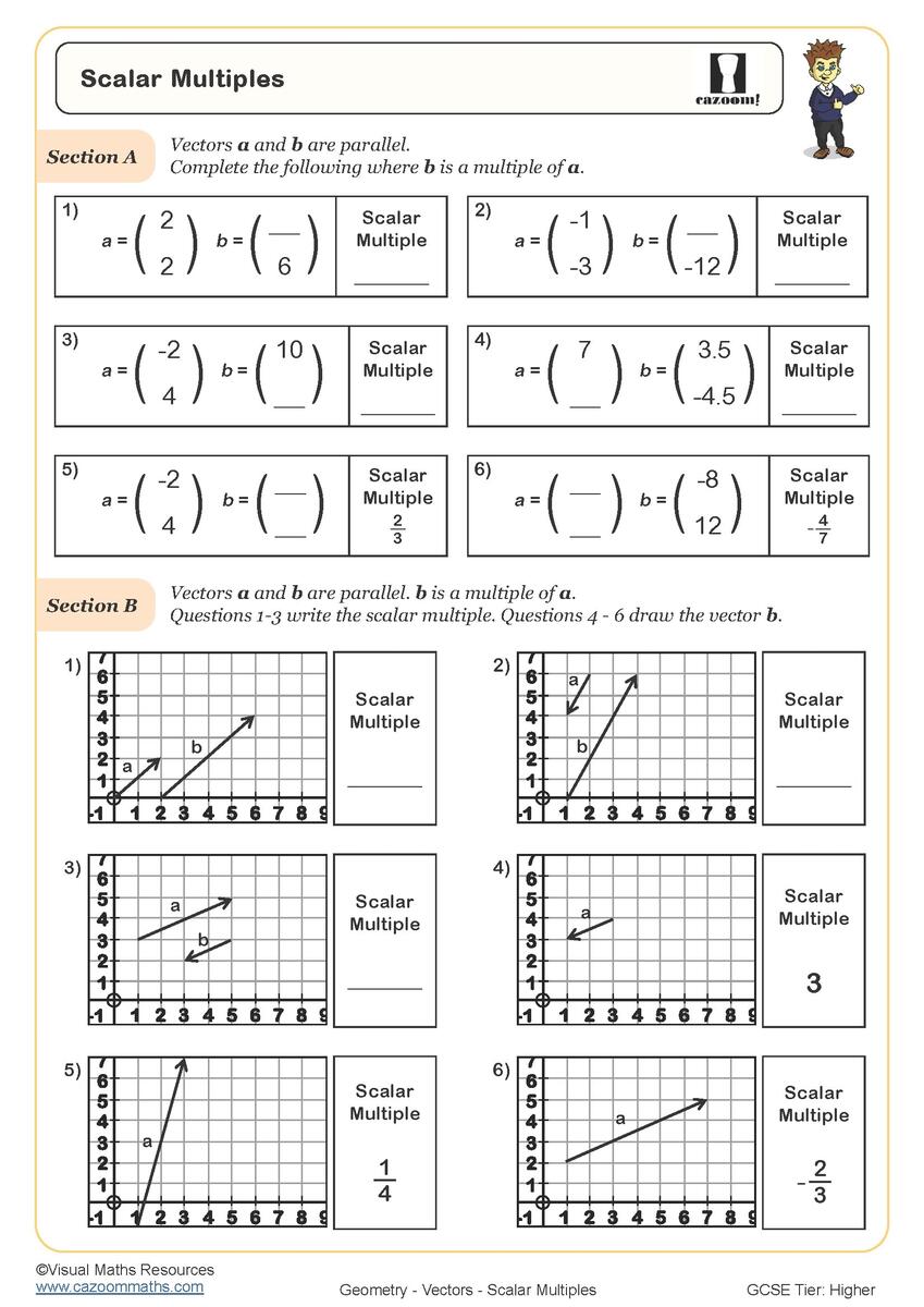 Year 10 Vectors Worksheets PDF Printable Worksheets